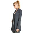 thumbnail image 2 of Cardigan - Womens Classic Chic Rayon Fabric Cardigan Sweater for Layering All Season Open Drape Cute Comfortable, Plus, Dark Grey, Size: X-Large, Sofra, 2 of 4