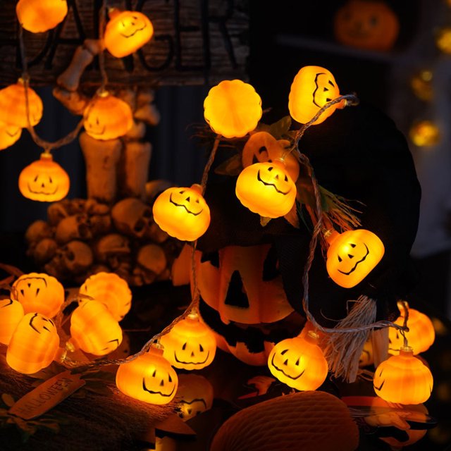 new Halloween LED light string bat pumpkin skull combination pendant led Halloween decorative light string