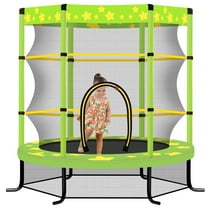 JOYFULIN Trampoline for Kids, 55'' Mini Trampoline for Toddlers with Enclosure Net and No-Gap Design, 4.5FT Indoor/Outdoor Kids Round Trampoline Gifts for Ages 1-8