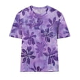 thumbnail image 4 of ATENAR Womens Shirts Casual Shirts Plus Size Printed Tops Purple XL, 4 of 4