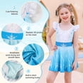 thumbnail image 3 of Marendyee Girls Elsa One Piece Swimsuits for Girls Short Sleeve Swim Dress with Skirt UPF 50+ Floral Bright Bathing Suits for 3-10 Years, 3 of 17