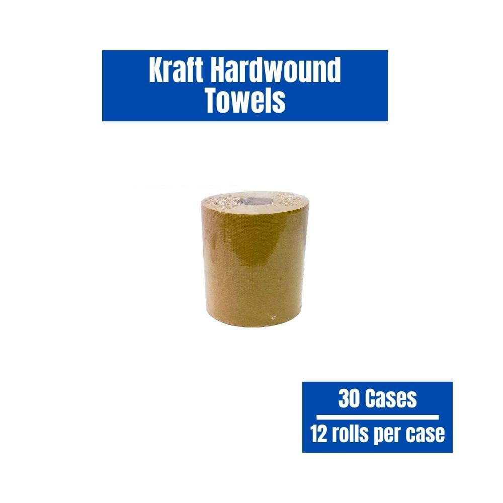 SSBM 8" x 300' 2" Core Hardwound Eco-Friendly Recycled Brown Paper Towel,Heavy-duty Cleaning, 1 Ply, Kraft, 30 Cases/360 Rolls