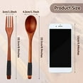 thumbnail image 3 of Wooden Spoons Forks Set Japanese Style Wooden Utensils Set for Eating Wood Flatware Set Reusable (Black Cords,20 Pieces), 3 of 5