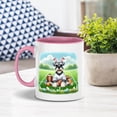 thumbnail image 4 of Happy Easter Hello Spring Schnauzer Playing Football 11oz Accent Two-tone Mug Miniature Schnauzer Dog Lover Coffee Tea Cup - 13003, 4 of 5