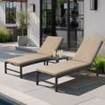 thumbnail image 4 of Crestlive Products Set of 2 Outdoor Chaise Lounge Cushion, Waterproof Recliner Cushion 72" x 21", Beige, 4 of 8