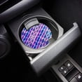 thumbnail image 3 of RYLABLUE Purple Style Diamond Lattice Checked Set of 2 Car Coaster for Drinks, Absorbent Ceramic Stone Coasters Cup Mat with Cork Base for Home Kitchen Room Coffee Table Bar Decor, 3 of 5
