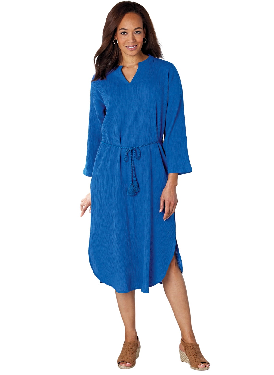 Cotton Gauze Dress with Rope Belt