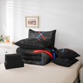 thumbnail image 6 of Castle Fairy 7-Piece King Size Bedding Set, Abstract Lightsaber Vintage Retro Print, 6 of 8