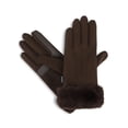 thumbnail image 5 of Isotoner Women's Ultraplush Spandex Gloves with Faux Fur Cuff, Brown, S/M, 5 of 6