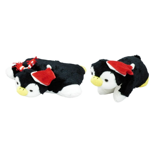 Pet Penguin Animal Pillow w/Scarf Fold Up Plush Animal Pet Pillow