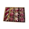 thumbnail image 1 of 12 bolas navideñas brillantes de 6 cm con paquete, decoraciones colgantes para festivales. Vino tinto, 1 of 9