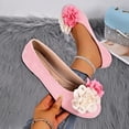 thumbnail image 3 of Viluyesy Womens Ballet Flats Round Toe Faux Suede Flower Slip On Cushioned Lightweight Dressy Wedding Comfort Flat Shoes Pink Size US5.5, 3 of 9