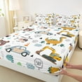 thumbnail image 3 of Castle Fairy Bear Dinosaur 4 Pieces Queen Sheet Sets for Child Boys Girls,Cartoon Plane Truck Ultra Soft Flat Sheet,Kawaii Animal Queen Fitted Sheet,Super Cozy Room Decor, 3 of 7
