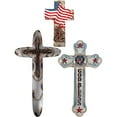 thumbnail image 6 of Urbalabs Western 20 Inch Wall Cross Wood-like Rounded Edges With Propeller In The Middle US Air Force Distressed Wall Hanging Cross Country Wall Decor Room Decoration Office Church Home (Propeller), 6 of 7