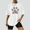 thumbnail image 5 of Birdeem Mode Femme T-Shirt Uni à Col Rond Imprimé à Manches Courtes Impression Blouse Ample Hauts, 5 of 5