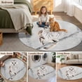 thumbnail image 6 of 5ft Washable Round Rug, Owl Non-Slip Circle Area Rug for Living Room Bedroom, Cute White Owl Perch On Tree Branch Snow Forest Indoor Floor Mat for Home Decor, 6 of 9