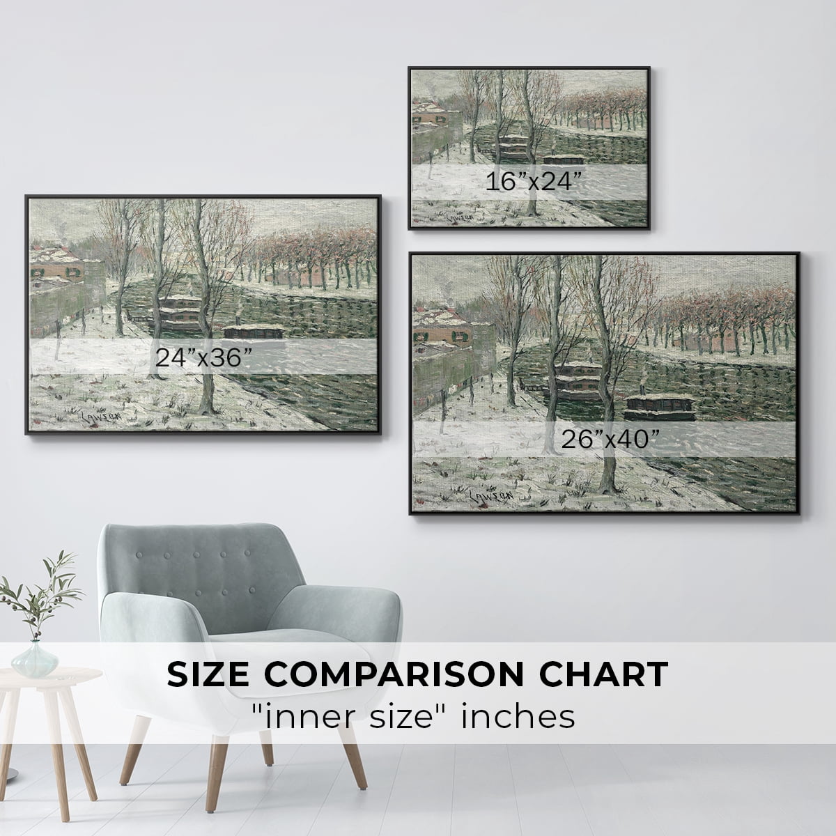 Vintage Landscape-CLXVI By Wexford Home Framed in Black Wood Gallery Wrapped Canvas 27 in. x 41 in.