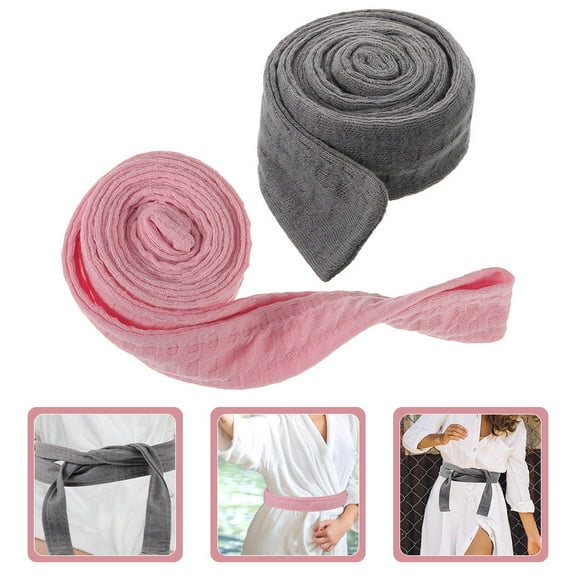 GOOHOCHY  2 PCS Bath Robe Belt Hotel Bathrobe Waist Belts Soft Bridesmaid