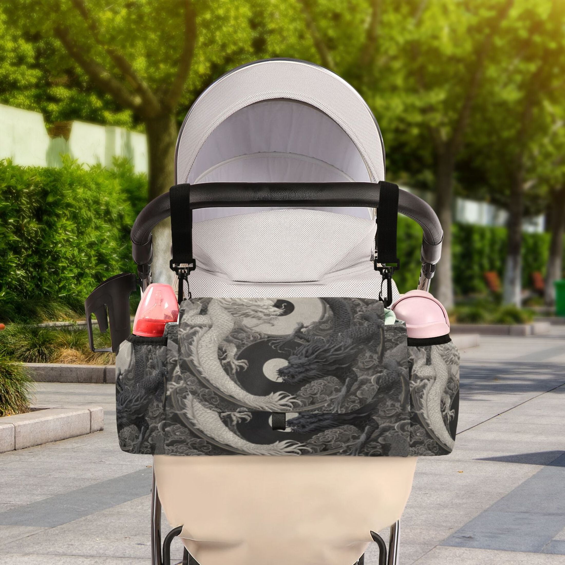 DIXRUYEE Stroller Organizer Dragon Tempest Printed
