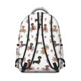 thumbnail image 3 of Dachshund and Rose White Pattern Backpack for School, Cute School Bag with Adjustable Shoulder Straps and Padded Back, 15.3"x11"x7.1", 3 of 5