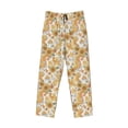 thumbnail image 6 of Uemuo Retro 70s 60s Flower Pattern Men's Wide Leg Palazzo Lounge Pants with Pockets Light Weight Loose Comfy Casual Pajama Pants-Medium, 6 of 9