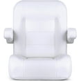 thumbnail image 2 of NORTHCAPTAIN Premium Reclining Pontoon Captain's Chair Low Back Boat Bucket Seat with Armrest,White, 2 of 4