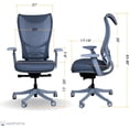 thumbnail image 3 of WESTHOLME High Back Office Chair, Ergonomic Desk Chair with Adjustable Lumbar Support, Tilt Function - Best Office Chairs for Long Hours, Comfortable Desk Chair with Free Footrest - Grey/Gray, 3 of 9