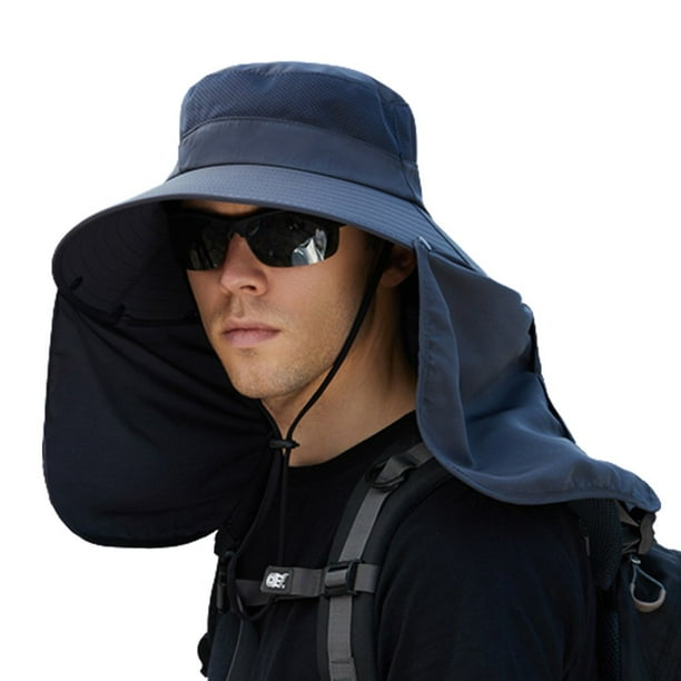 2 IN 1 Summer Men Women Boonie Hat with Neck Flap Outdoor Bucket Hat Sun  Protect 
