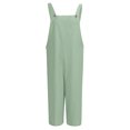 thumbnail image 4 of Jumpsuits For Women Casual Solid Cotton Linen Overalls Pocket Adjustable Straps Mid Length Pants Jumpsuit, 4 of 4