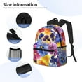 thumbnail image 5 of Vsdgher The Garden Tricolor Pansy Flower Print Unisex Large Capacity Bookbag Schoolbag Casual Daypack for High School/College/Teens/Travel/Work, 5 of 8