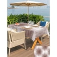 thumbnail image 6 of 60x84 Inch Outdoor Tablecloth with Umbrella Hole Zipper Rectangle Coffee Brown Striped Rectangular Tablecloths Outside Waterproof Abstract Vertical Streaks Stripes Patio Table Cloth Cover for Picnic, 6 of 8