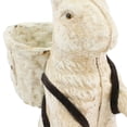 thumbnail image 3 of Benjara 8 Inches Cast Iron Rabbit Sculpture Carrying Basket, Antique White, 3 of 5