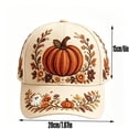 thumbnail image 3 of Fall Embroidered Baseball Cap,Vintage Pumpkin Floral Adjustable Trucker Hat,Casual Holiday Accessory for Women Men, 3 of 7
