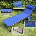 thumbnail image 5 of VEIKOUS  4-Fold Patio Chaise Lounge Chair for Outdoor with Detachable Pocket and Pillow, Blue, 5 of 11