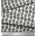 thumbnail image 2 of Soimoi Polyester Crepe Fabric Leaves & Floral Block Print Fabric by Yard 52 Inch Wide, 2 of 4