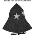 thumbnail image 5 of Boonie Hat for Women Men Packable Star Bucket Hat with Strings,Outdoor Travel Beach Sun Hat Fishing Hiking Safari Hat, 5 of 6