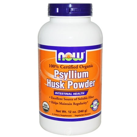 Now Foods – 100% Certified Organic, Psyllium Husk Powder, 12 oz (340 g), Pack of 2