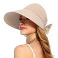 thumbnail image 2 of Delayuji Womens Visor hat Wide Brim Foldable Packable Adjustable Summer UV Protection Lightweight Breathable Fishing Hat Safari Hat Portable Outdoor Hat, 2 of 6