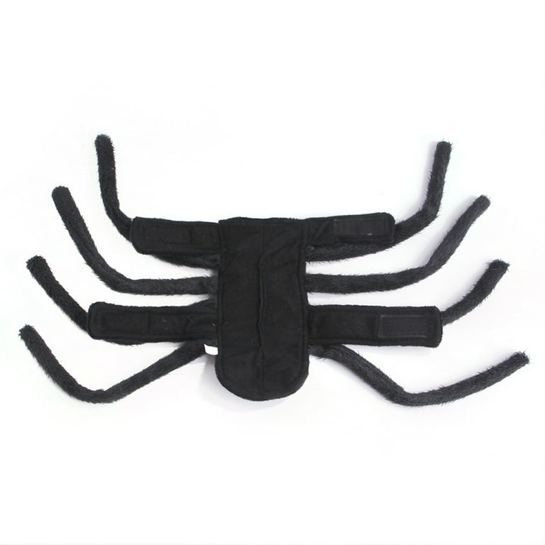 Halloween Pet Costume Funny Spider Outfit with 8 Legs Chest Back Cover for Small Dogs Cats(Black/M)