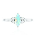 thumbnail image 4 of Rosec Jewels 0.75 CT Marquise Cut Ethiopian Opal Ring with Diamond, Elegant Ethiopian Opal Solitaire Ring for Women, 18K White Gold, US 6.50, 4 of 9