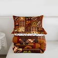 thumbnail image 4 of Fall Season Bedding Queen Size Autumn Harvest Decoration Comforter Set, Thanksgiving Day Gifts Teens Women Geometry Plaid Print Duvet Insert Maple Leaves Rainbow Decor Quilt, 4 of 7