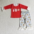 thumbnail image 1 of Venta al por mayor de pijamas de Feliz Navidad de Papá Noel para niños, conjunto de manga larga para niñas, pantalones de leopardo para niños, ropa de dormir para niños pequeños, ropa de dormir, 1 of 2