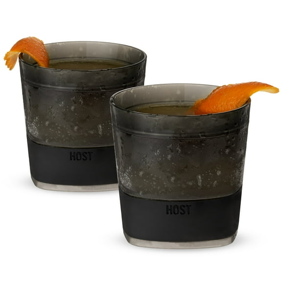 Host Freeze Cooling Cups, Whiskey Glasses, Liquor Gifts, 9oz Set of 2 Smoke