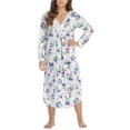 thumbnail image 3 of Loritta Plus Size Nightgowns for Women House Dress Long Sleeve Loungewear Moomoo Nightgowns Sleepwear, XL-5XL, 3 of 5