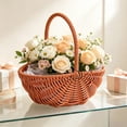 thumbnail image 6 of Large Hand Woven Oval Picnic Storage Basket with Handle, L Size, Empty Harvest Basket for Fruit Floral Wedding Farmhouse Party Decor, 6 of 8