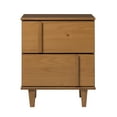 thumbnail image 6 of Walker Edison 20” Contemporary Vertical Drawer Pulls Solid Wood Nightstand, Caramel, 6 of 17