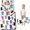 Multicolor Cat White Pattern-1, variant on Multicolor Cat Head White Pattern Teens Toddler Nap Mat with Pillow, Sleeping Mat Bag for Preschool Daycare 59"x22"