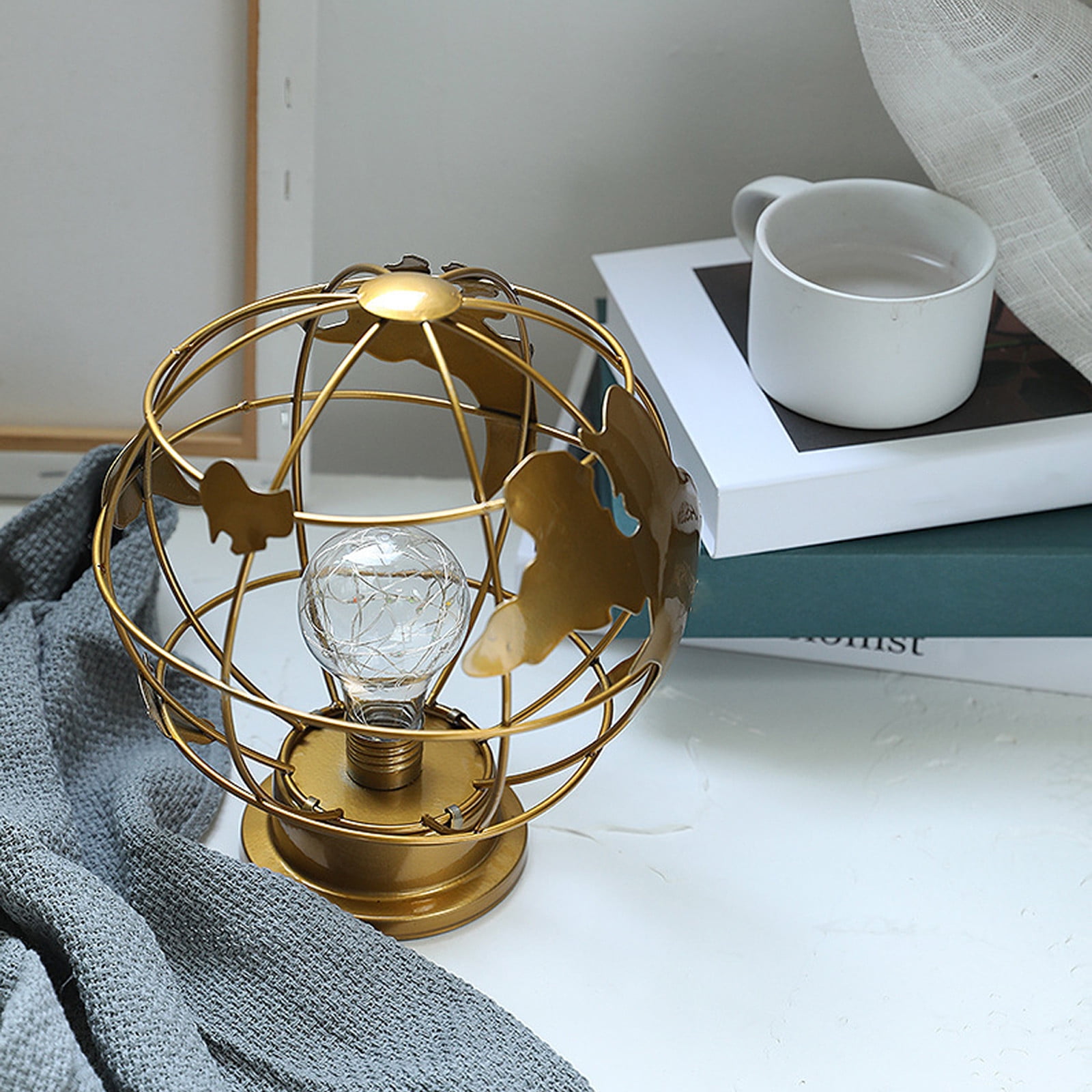 Wovilon Night Light Iron Decorative Lamp, Battery Or Usb Operated Iron Table Lamp, Warm Led Light Iron Decorative Lamp Holiday Bedroom Romantic Decorations