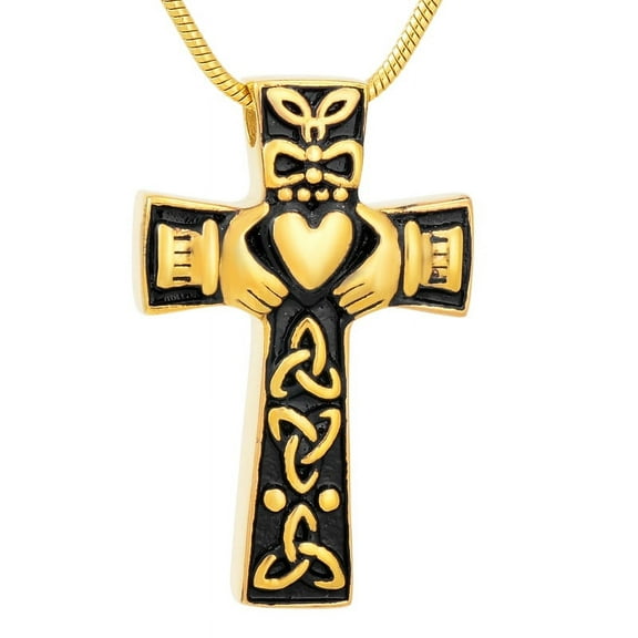 Retro Style Cross Urn Necklace for Ashes Stainless Steel Cremation Jewelry for Ashes Memorial Ash Necklace for Men Women