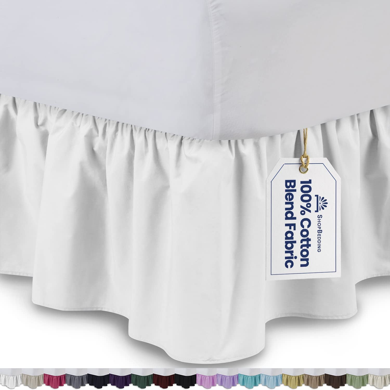 1 Bed Skirt 18 Inch Drop Length Split Corner Tailored Solid Cal-King Blood Red 100/% Cotton Hotel Quality PC